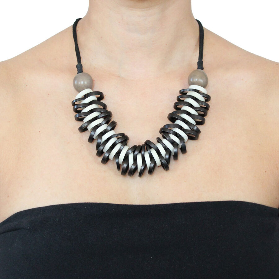 Tagua necklace black ivory