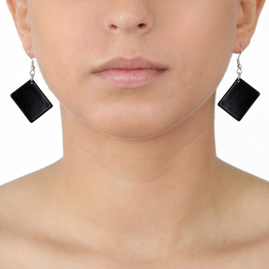 Tagua Earrings Black